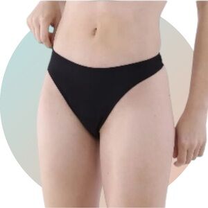 No Boundaries Midrise Thong Swim Bikini Bottoms Women's Size XS (0-2) Black New